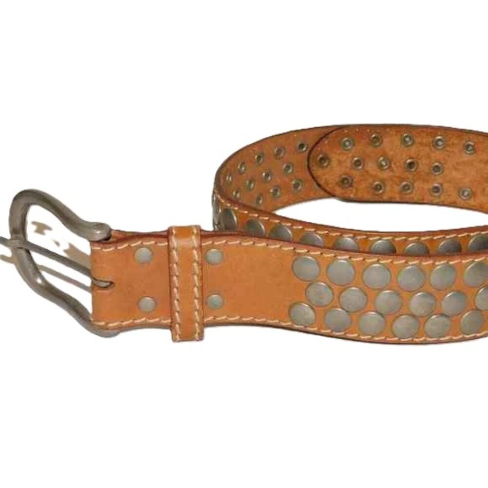 Nancy Heller Studded Leather Belt Size S 26-30 Made In Italy